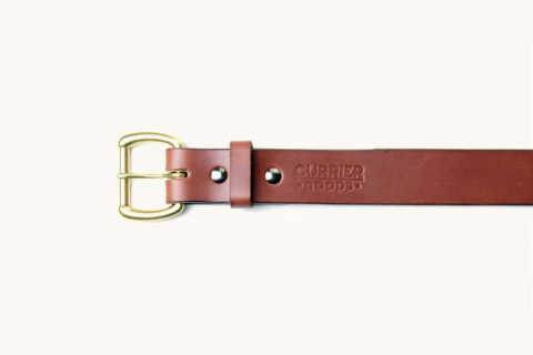 belt brown solid brass buckle top