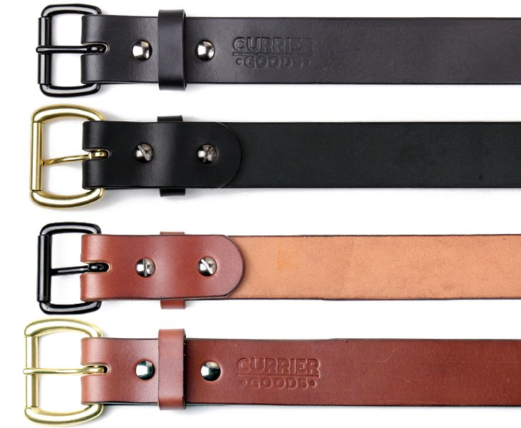All handmade belts Currier Goods